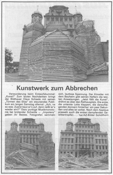 THE TOWERS OF ELIAS HOLL Press Augsburger Allgemeine Zeitung 7-5 1982